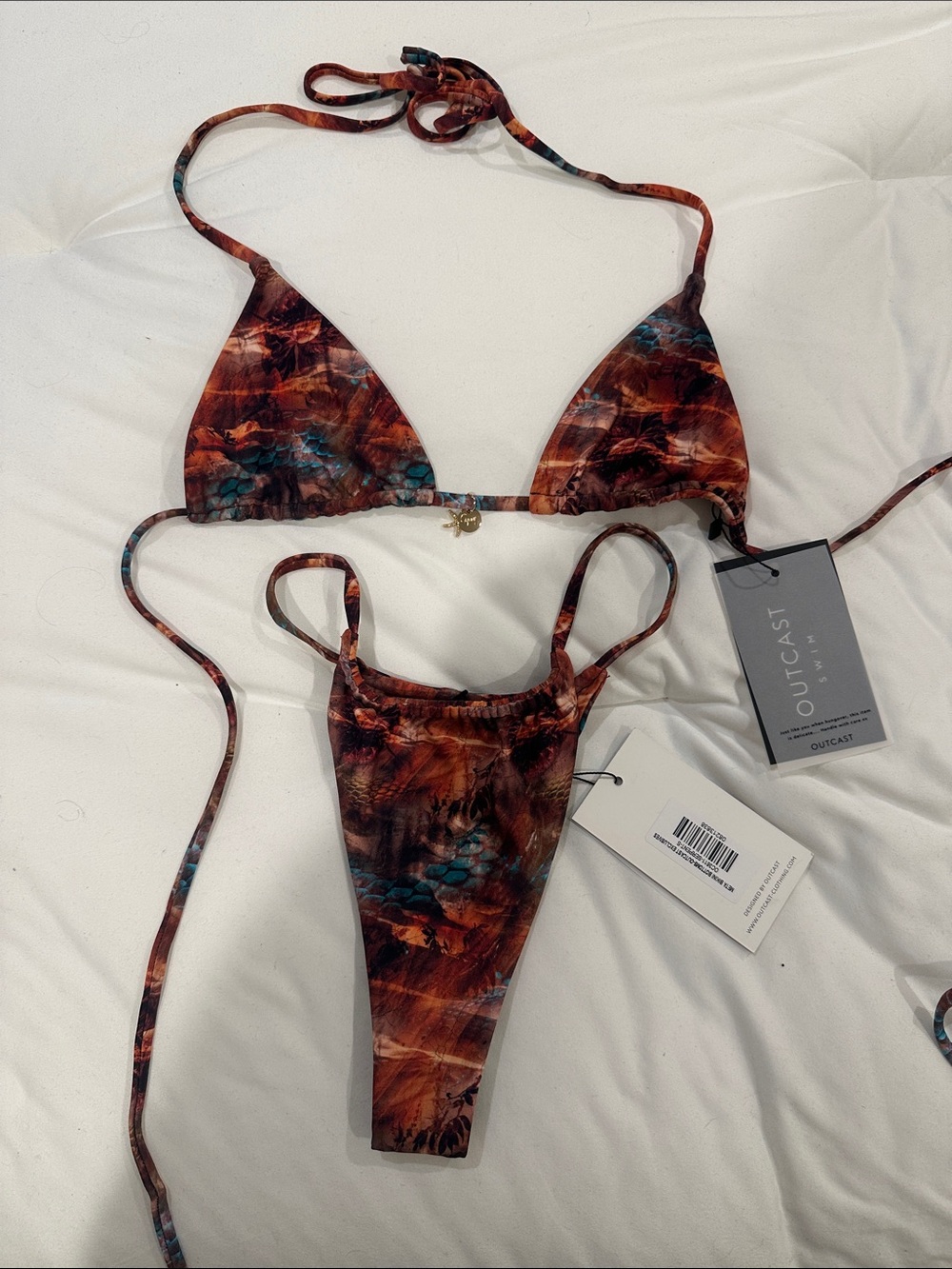 Outcast Women’s Brown Tie-Dye Triangle Bikini Set